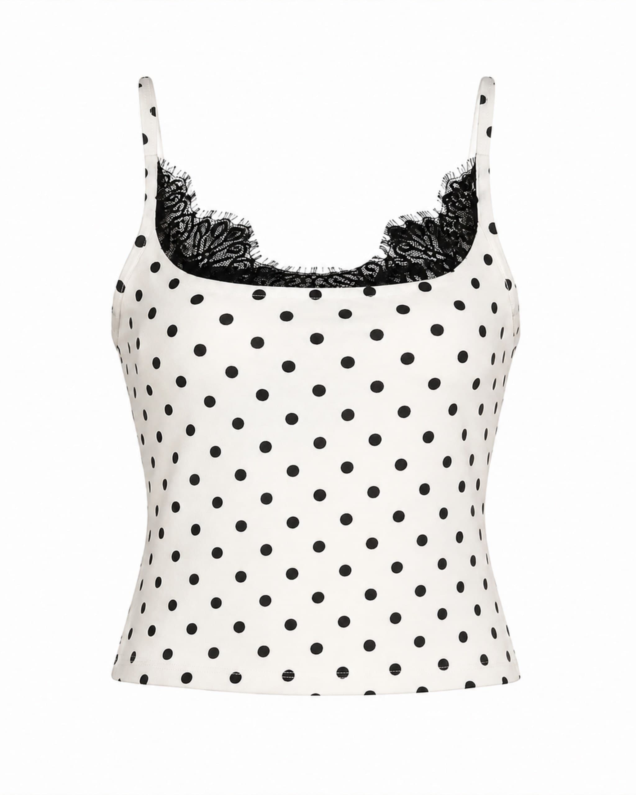 Black Lace Polka Dot Top