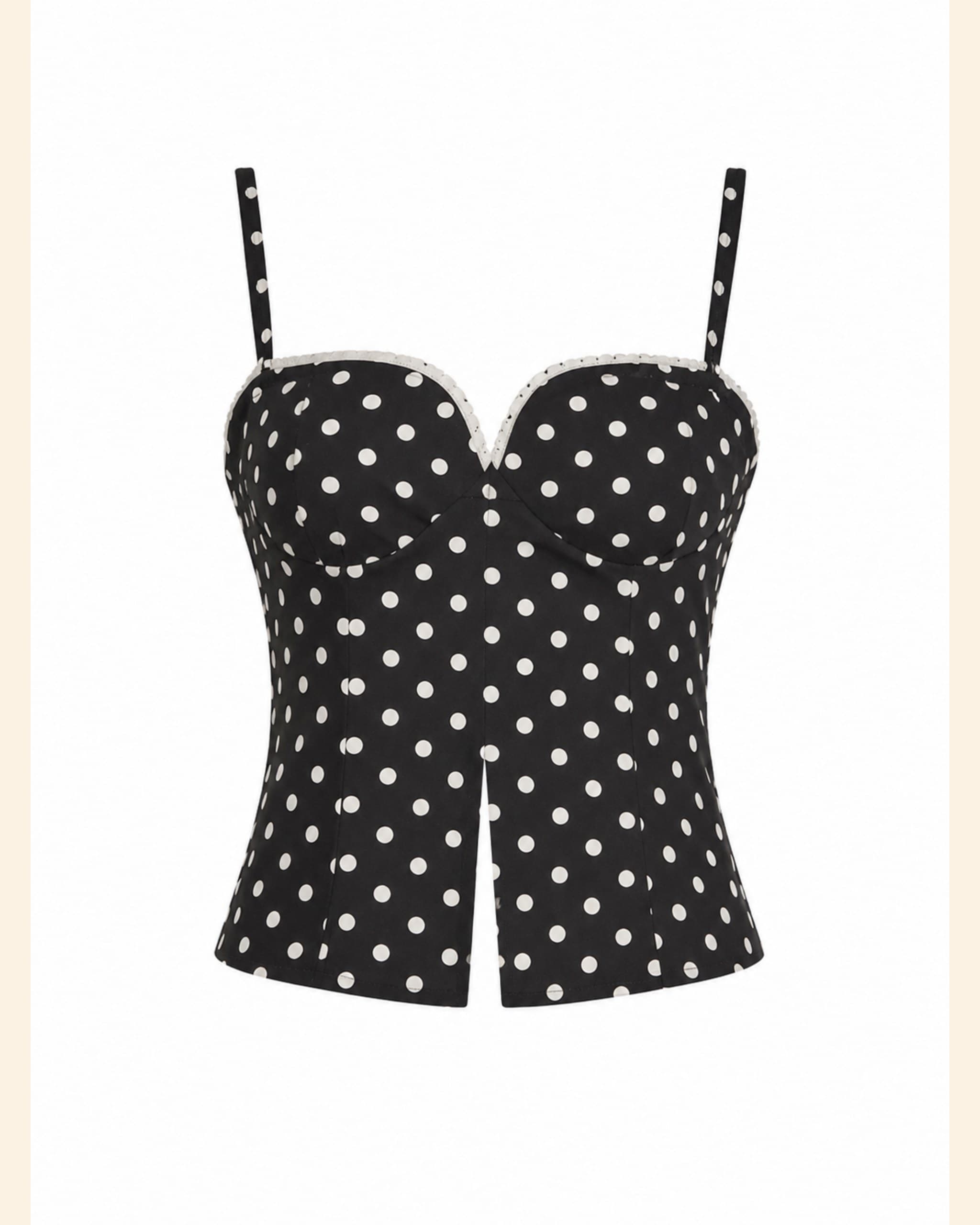 White Polka Dot Top